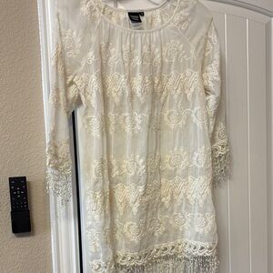 Sharon Young - Cream Lace swim cover up